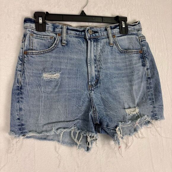 Silver Jeans High Rise Raw Hem Distress Detail Desirable Jean Shorts Size 29 - Picture 2 of 13